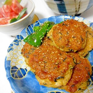 ひじき入り　鶏つくねハンバーグ　照り焼き